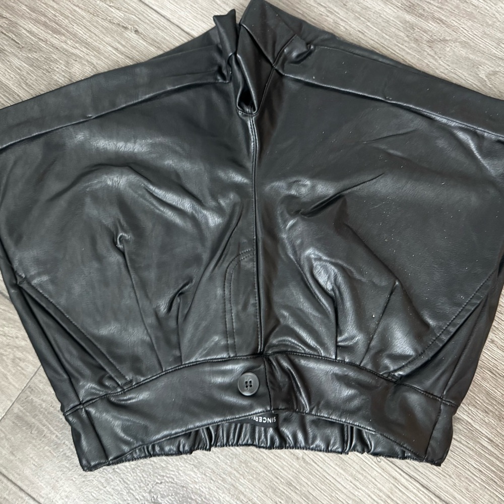 Sincerely Jules Black Leather Shorts